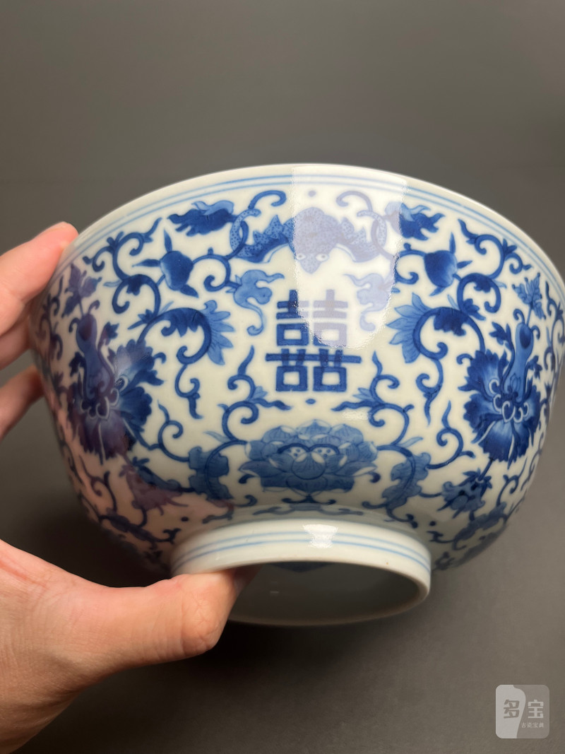 清道光  “慎德堂制”青花云龙海水纹碗 - 图27
